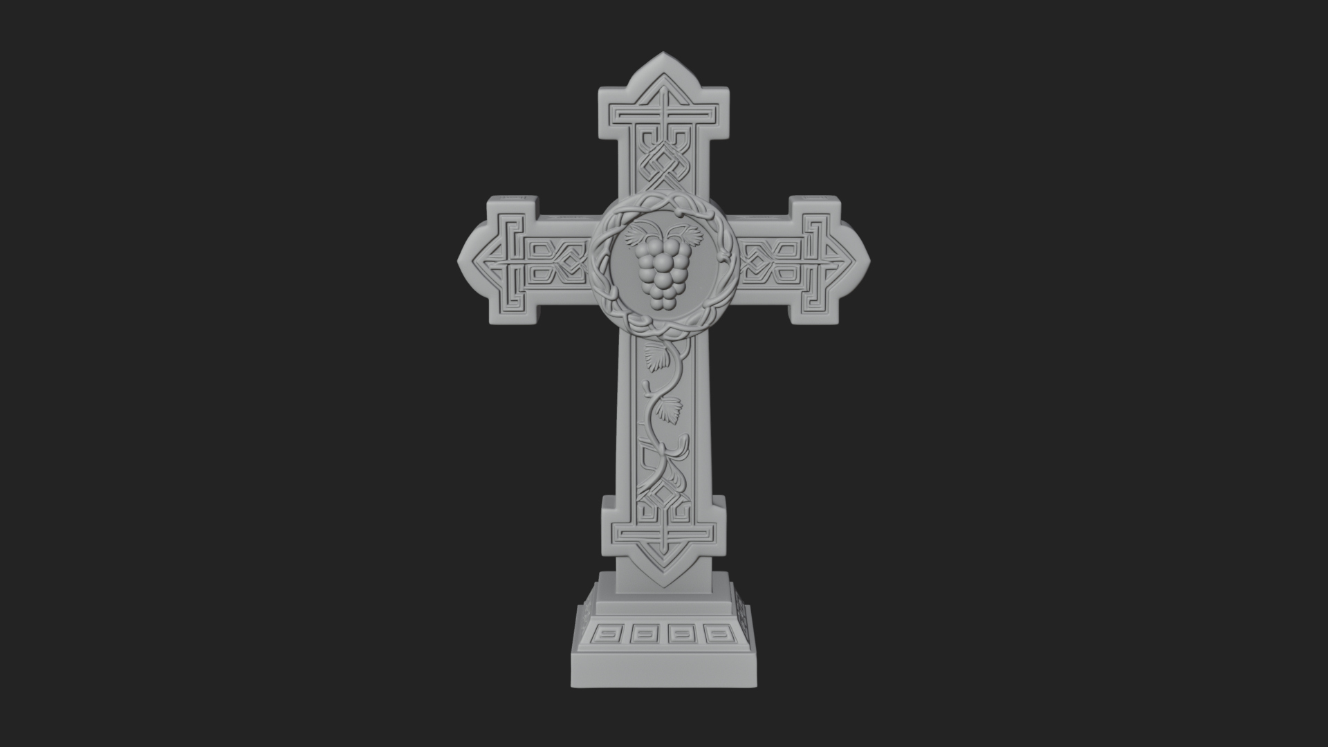 Carved Relief Wall Cross Design 505 3D Print Model 3D Model