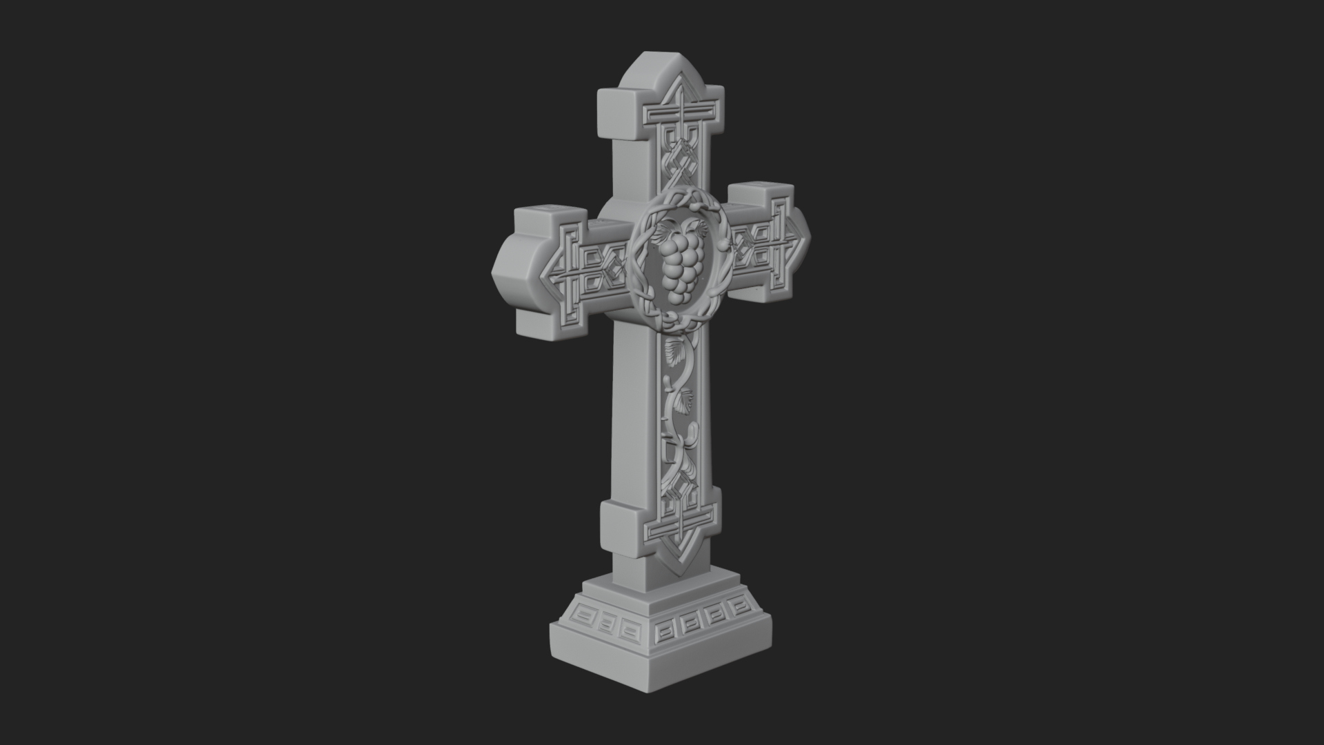 Carved Relief Wall Cross Design 505 3D Print Model 3D Model