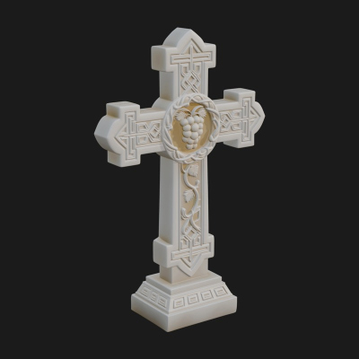Carved Relief Wall Cross Design 505 3D Print Model