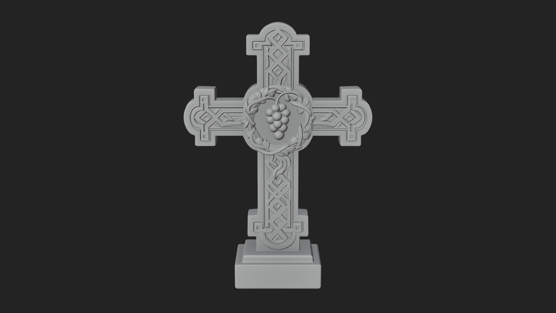 Carved Relief Wall Cross Design 507 3D Print Model 3D Model