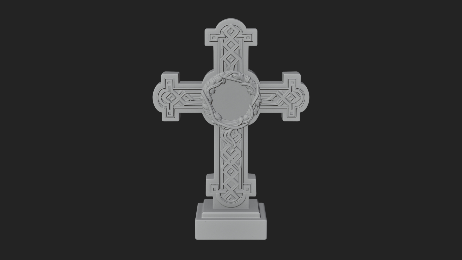 Carved Relief Wall Cross Design 507 3D Print Model 3D Model