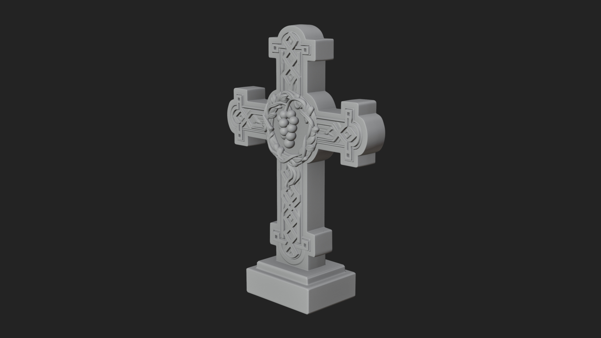 Carved Relief Wall Cross Design 507 3D Print Model 3D Model