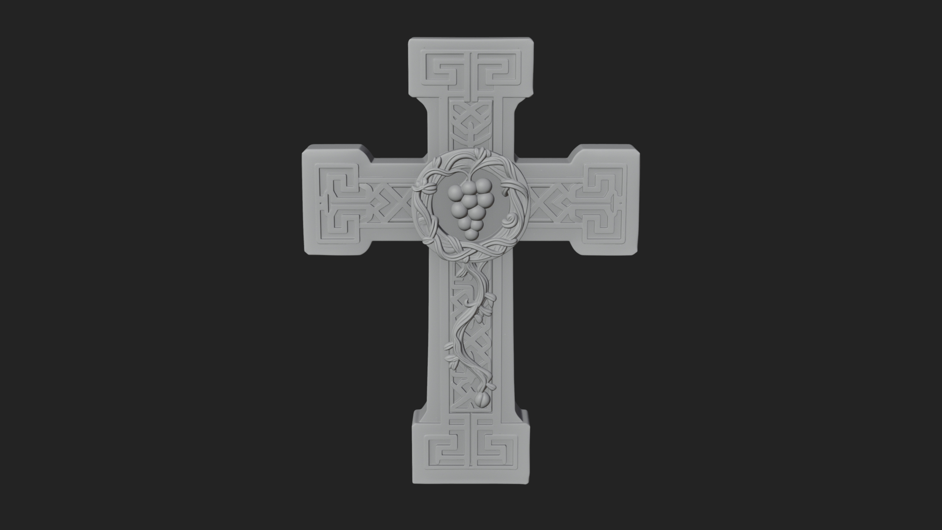 Carved Relief Wall Cross Design 508 3D Print Model 3D Model