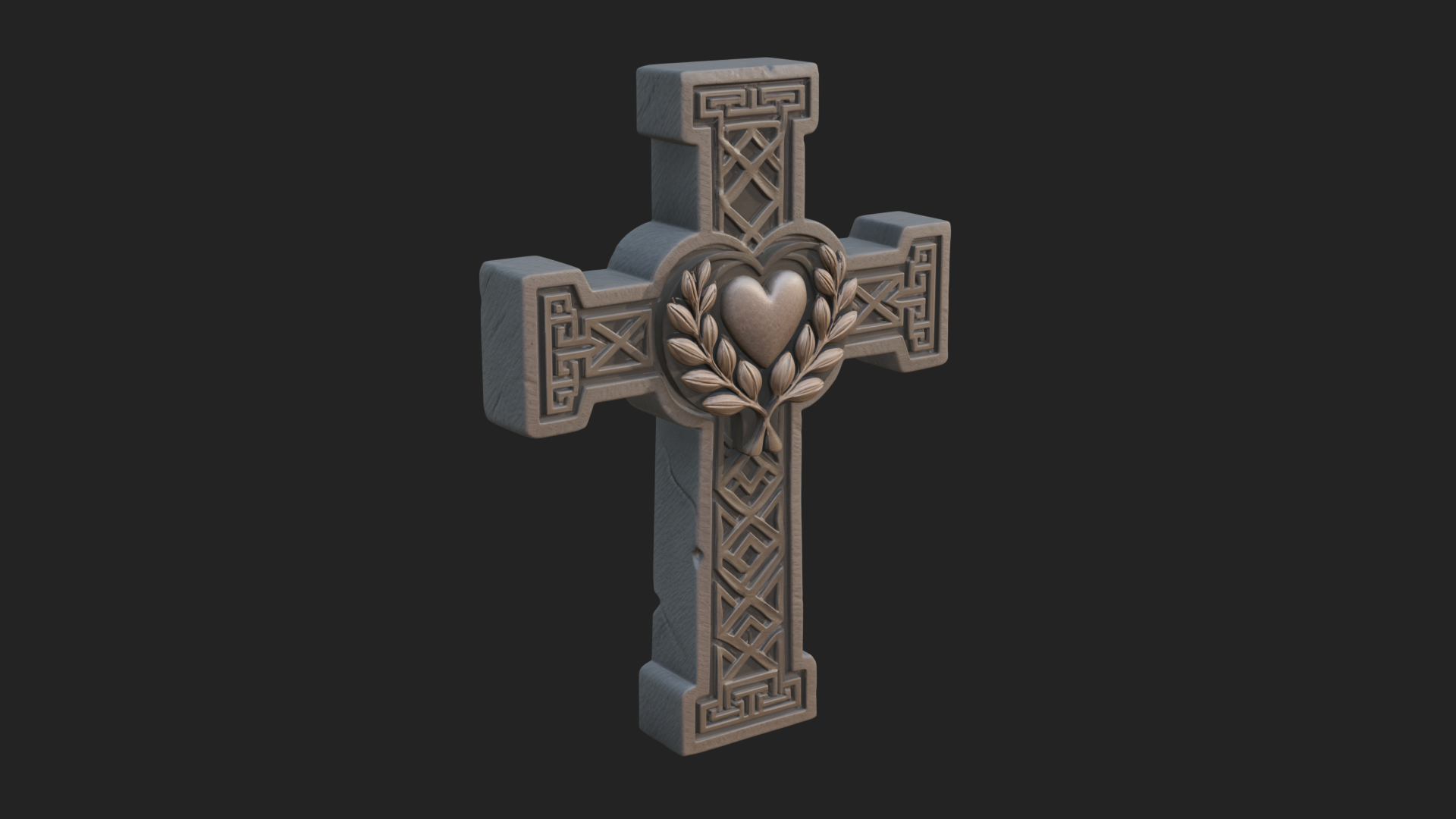 Carved Relief Wall Cross Design 509 3D Print Model 3D Model