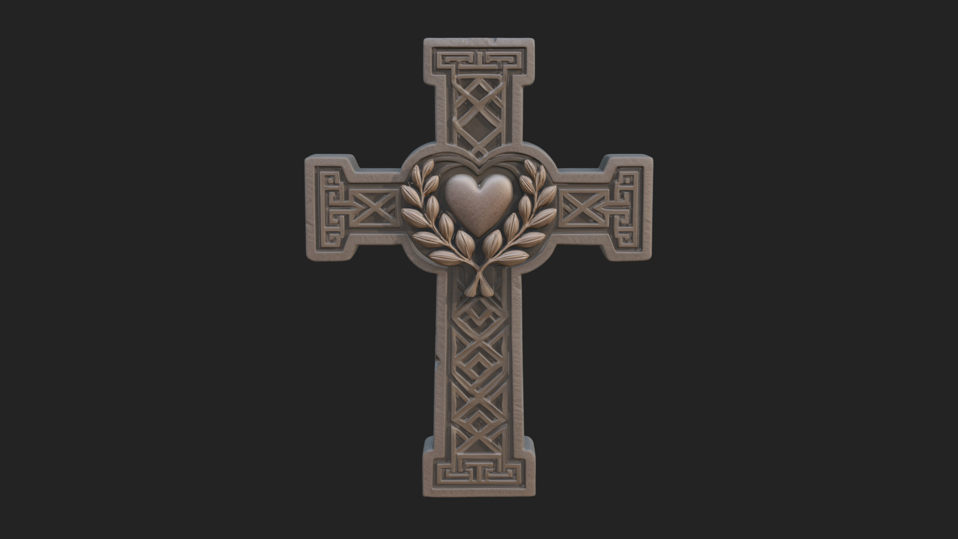 Carved Relief Wall Cross Design 509 3D Print Model 3D Model