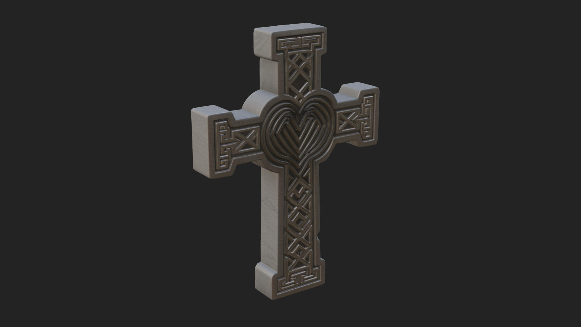 Carved Relief Wall Cross Design 509 3D Print Model 3D Model