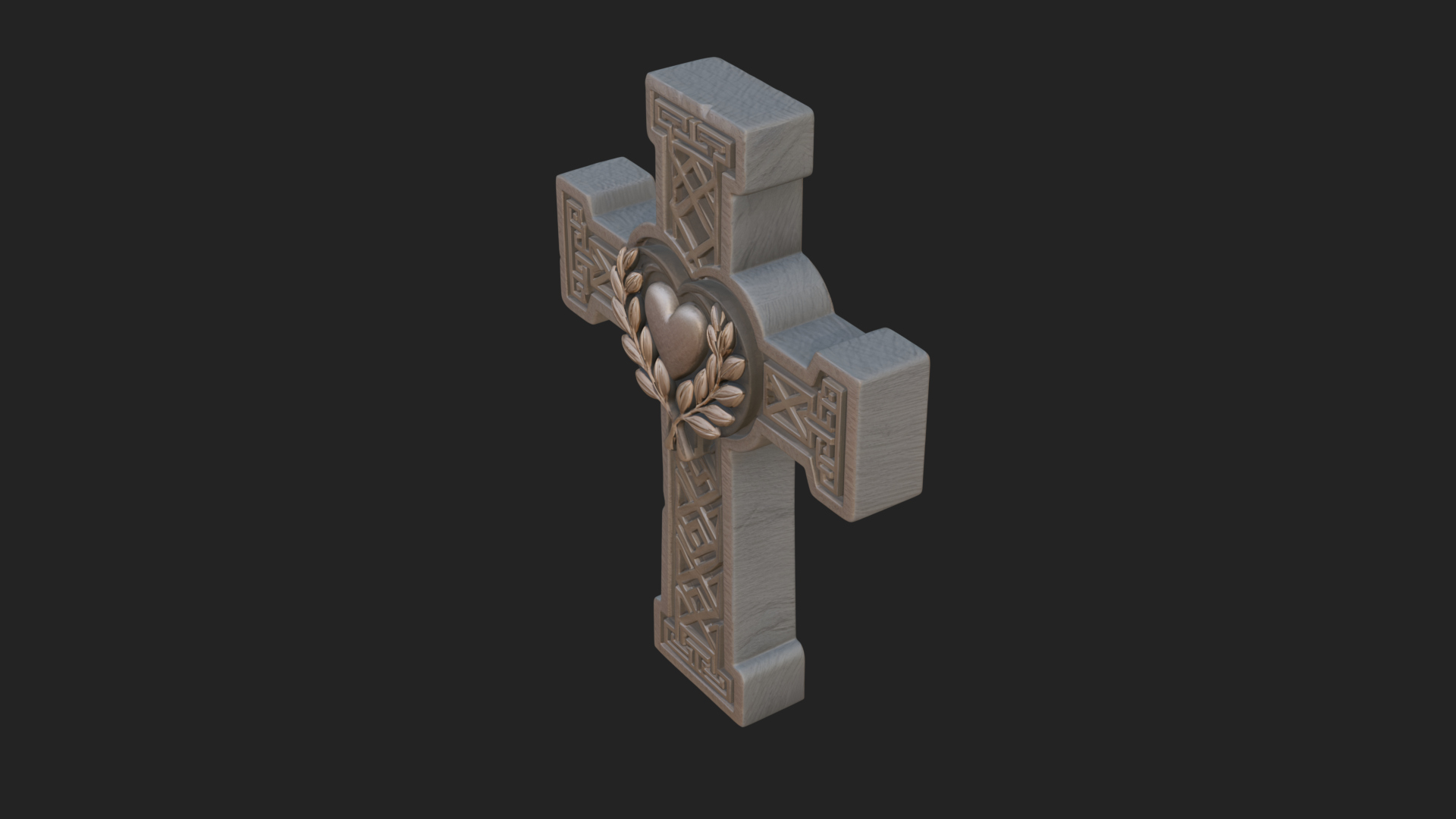Carved Relief Wall Cross Design 509 3D Print Model 3D Model