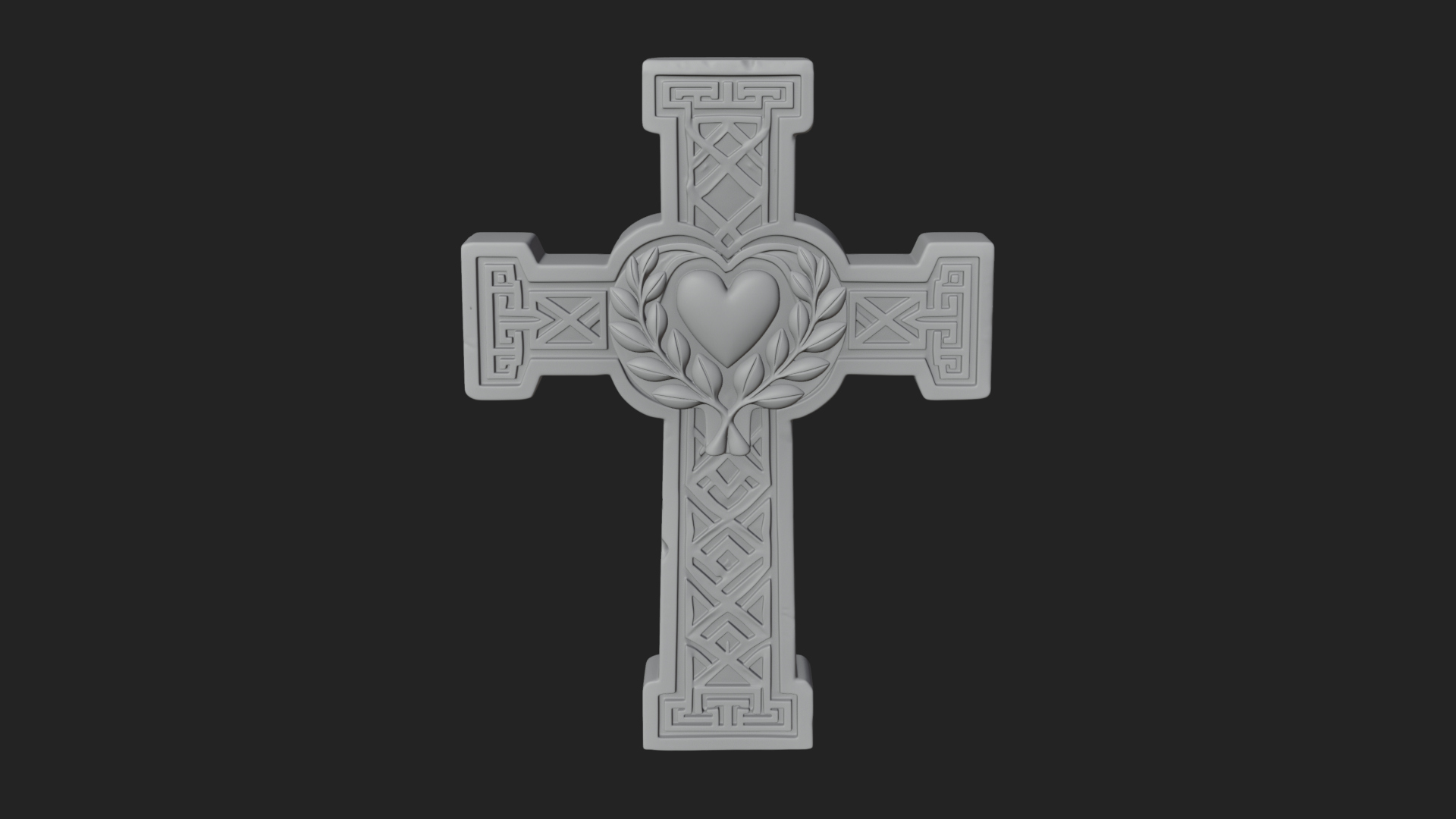 Carved Relief Wall Cross Design 509 3D Print Model 3D Model