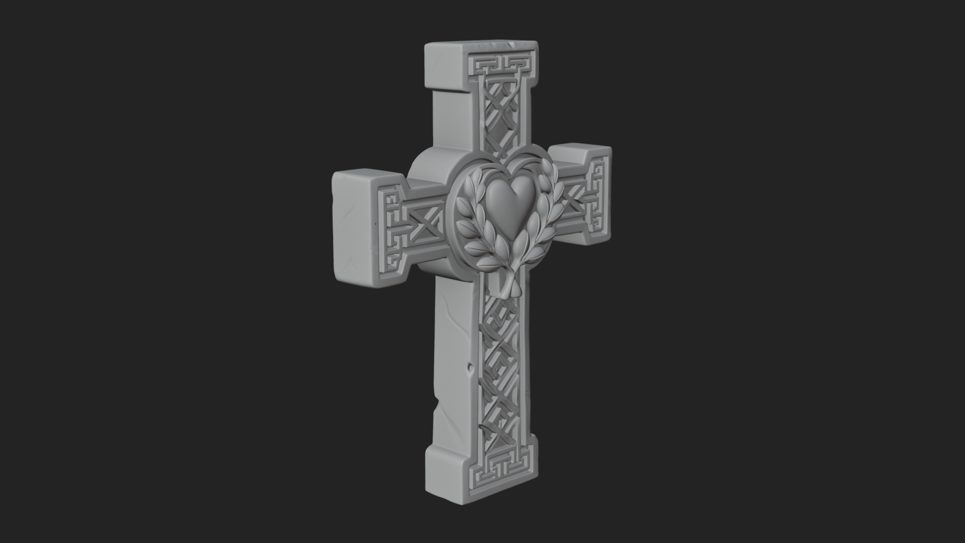 Carved Relief Wall Cross Design 509 3D Print Model 3D Model