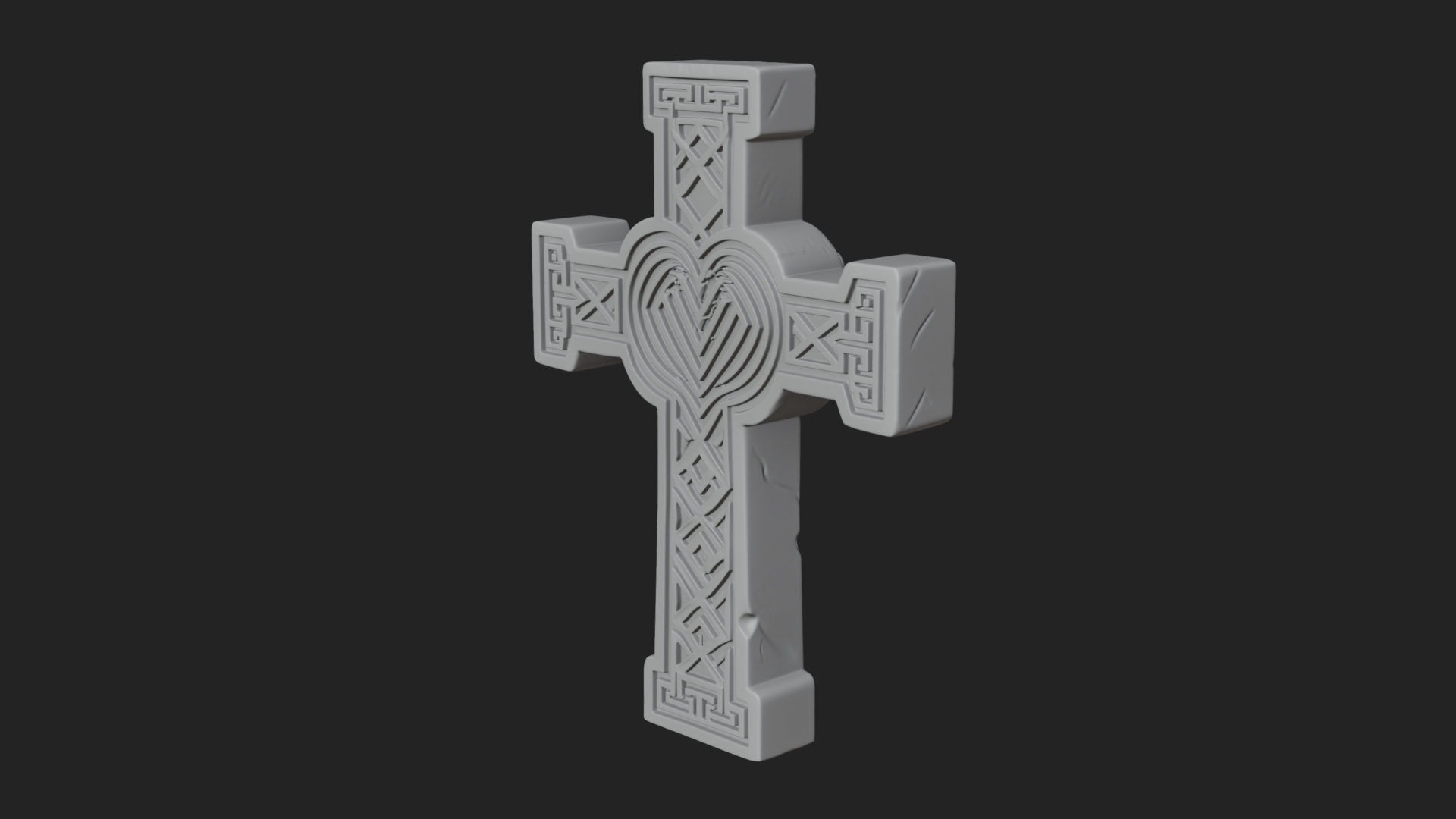 Carved Relief Wall Cross Design 509 3D Print Model 3D Model