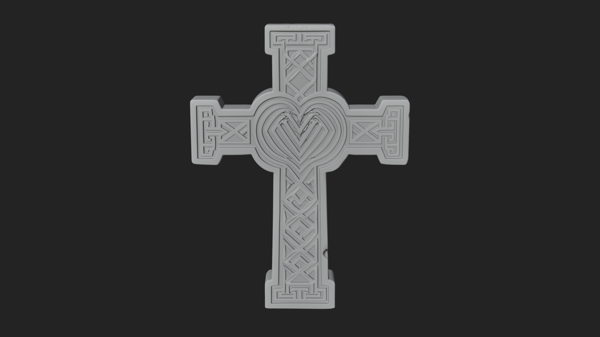 Carved Relief Wall Cross Design 509 3D Print Model 3D Model