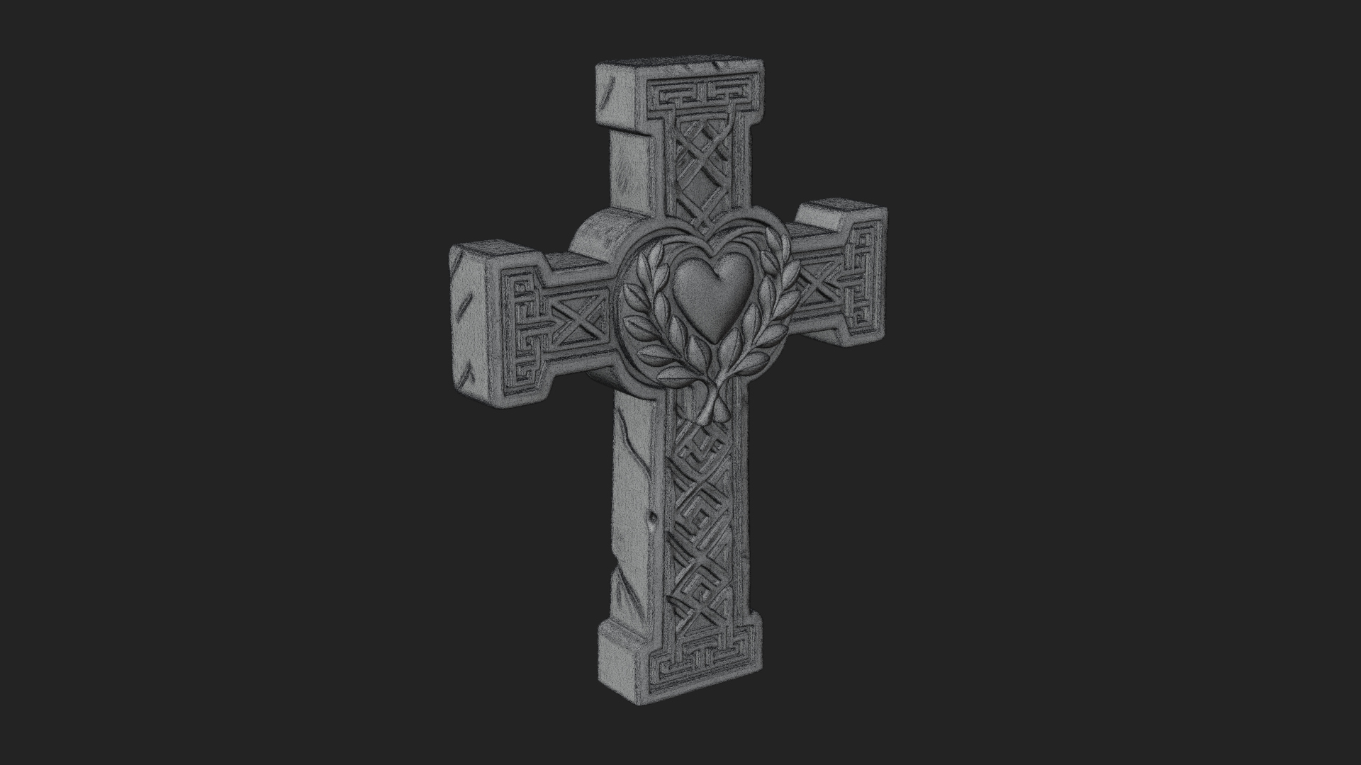 Carved Relief Wall Cross Design 509 3D Print Model 3D Model