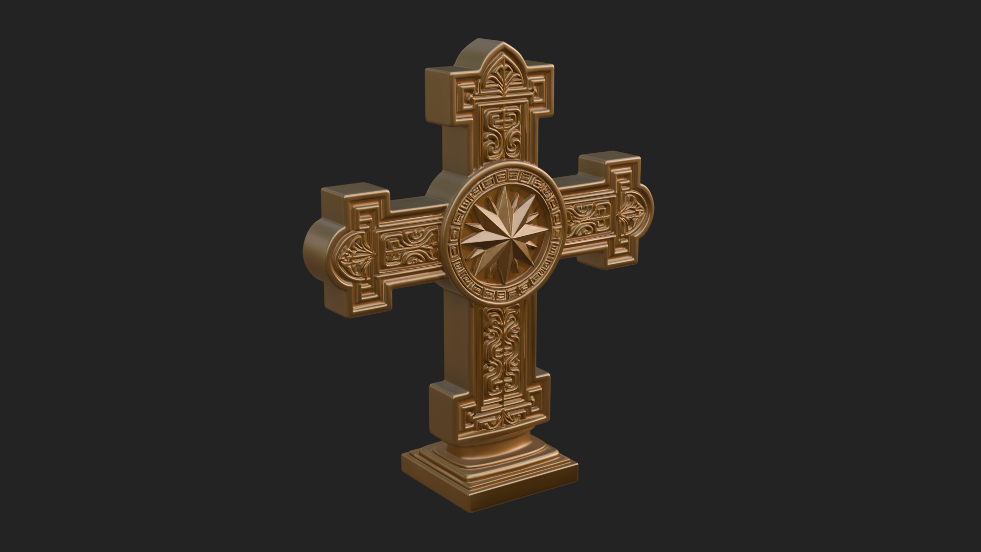 Carved Relief Wall Cross Design 51 3D Print Model 3D Model