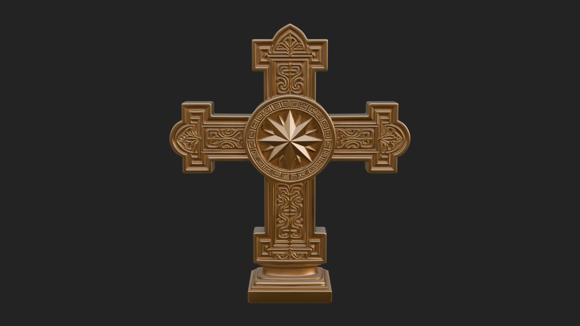 Carved Relief Wall Cross Design 51 3D Print Model 3D Model