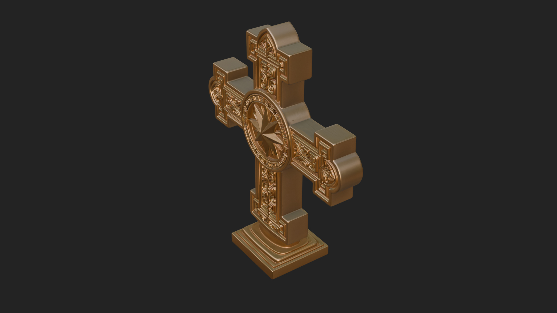 Carved Relief Wall Cross Design 51 3D Print Model 3D Model