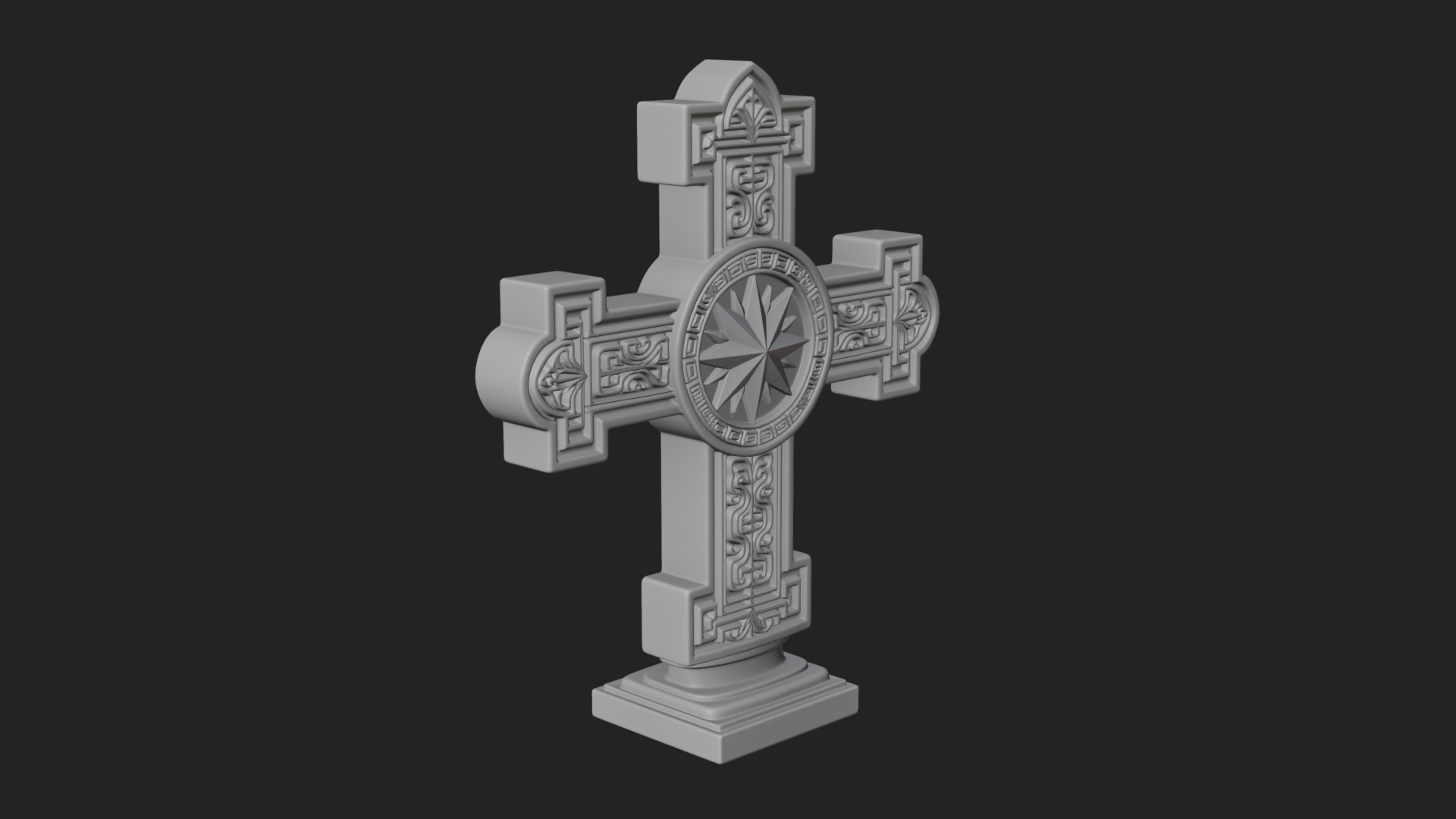 Carved Relief Wall Cross Design 51 3D Print Model 3D Model