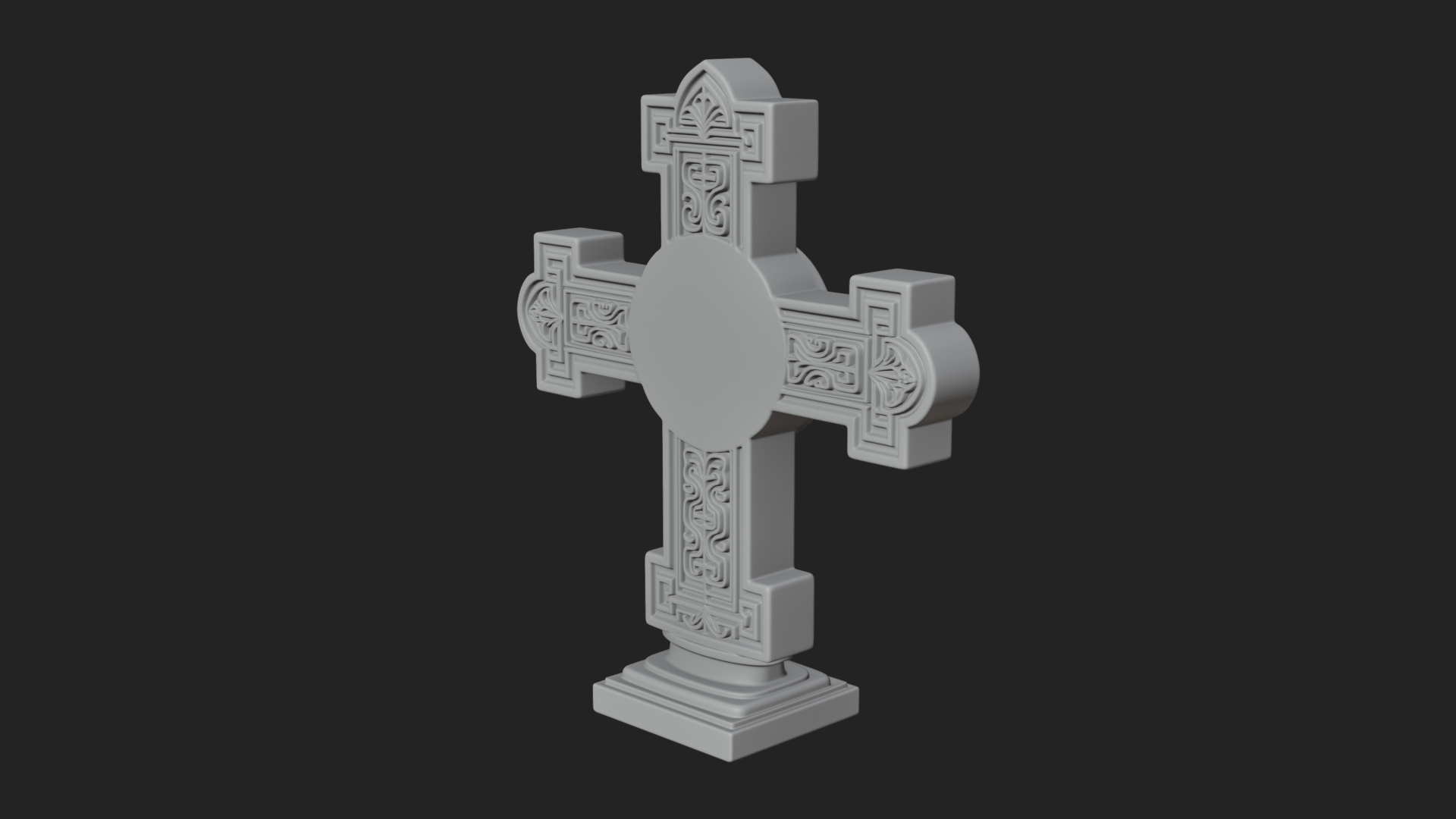 Carved Relief Wall Cross Design 51 3D Print Model 3D Model