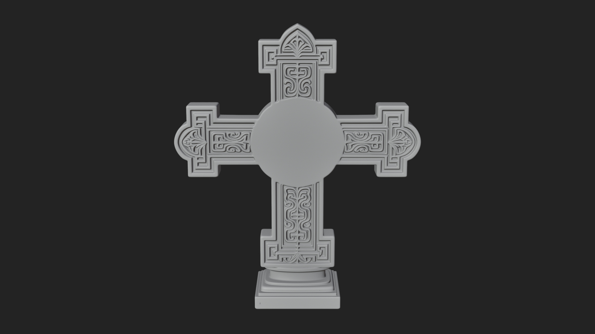 Carved Relief Wall Cross Design 51 3D Print Model 3D Model