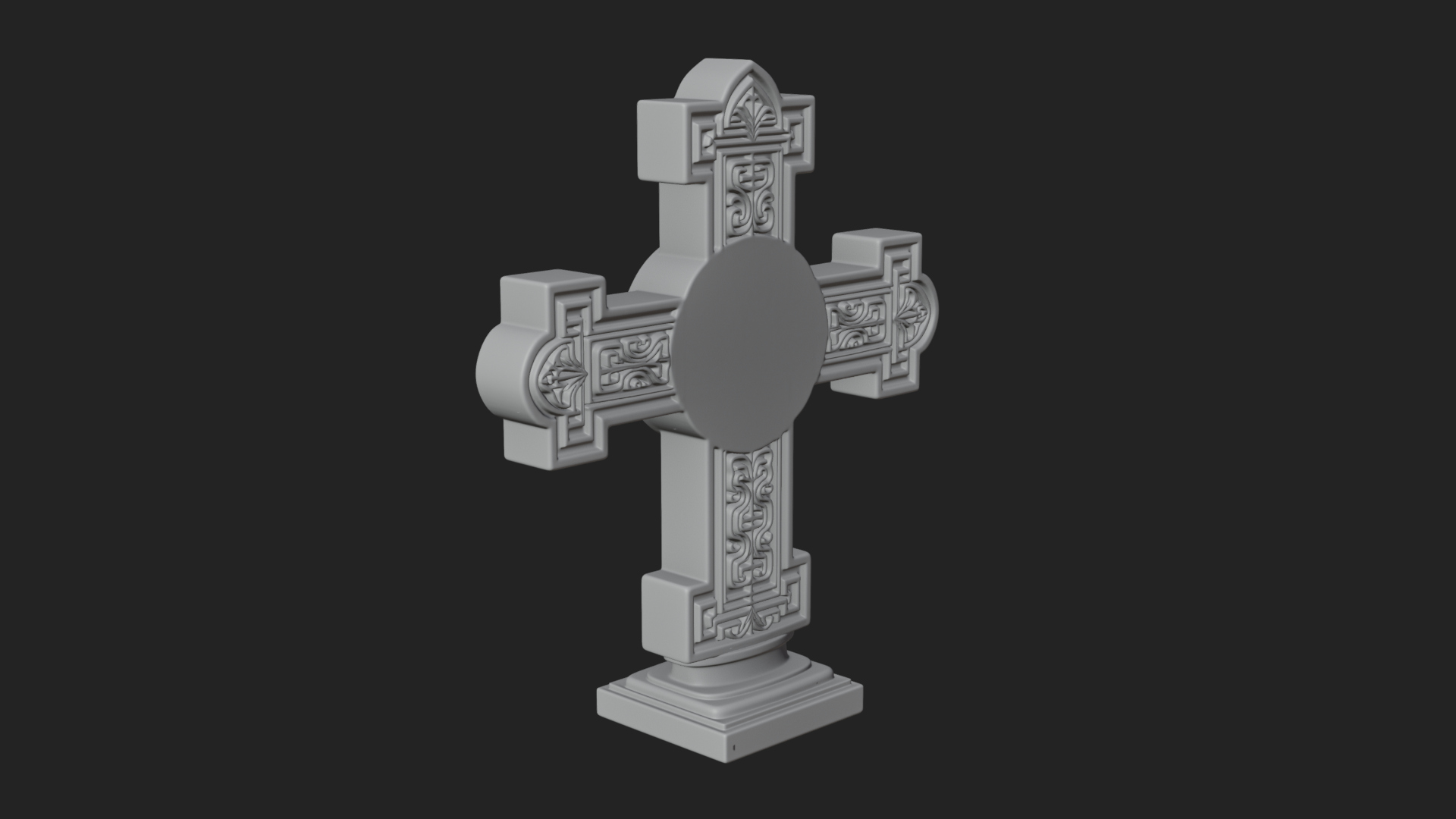 Carved Relief Wall Cross Design 51 3D Print Model 3D Model