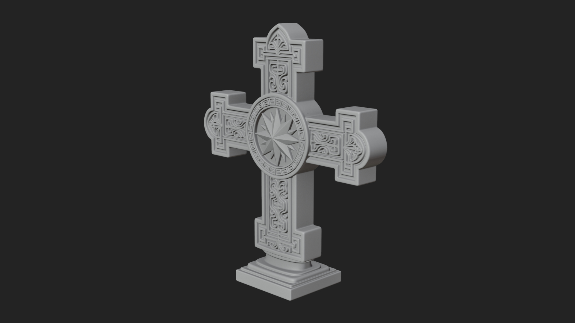 Carved Relief Wall Cross Design 51 3D Print Model 3D Model