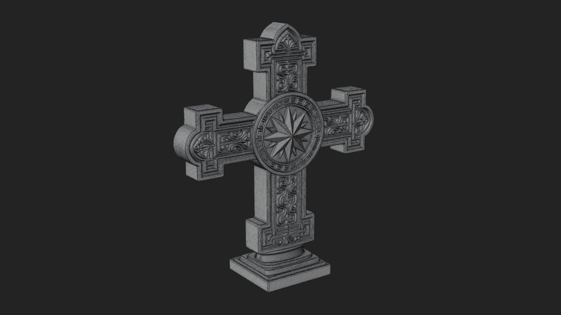 Carved Relief Wall Cross Design 51 3D Print Model 3D Model