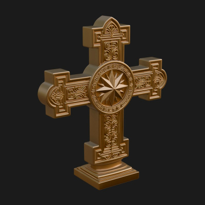 Carved Relief Wall Cross Design 51 3D Print Model
