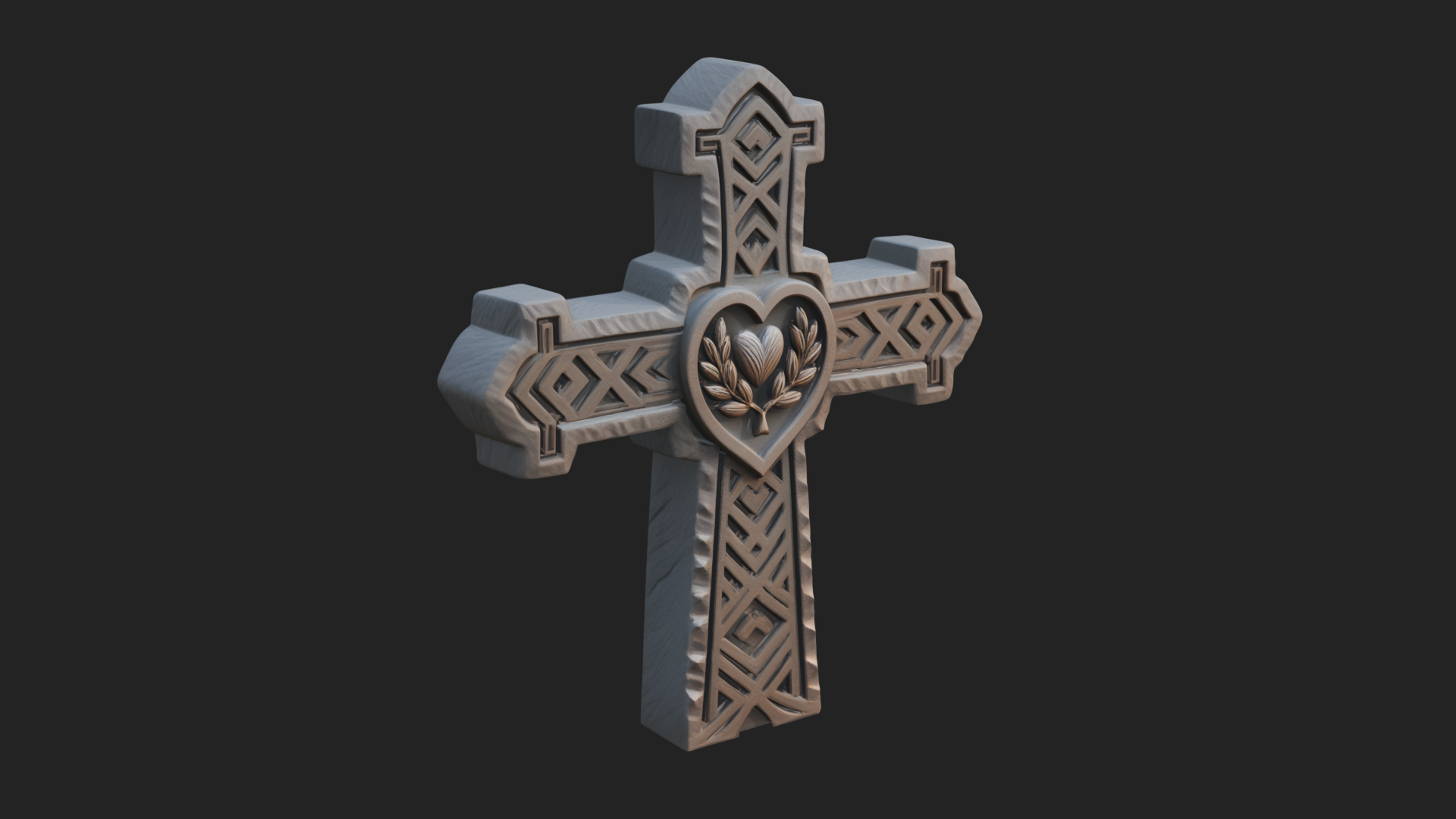 Carved Relief Wall Cross Design 510 3D Print Model 3D Model