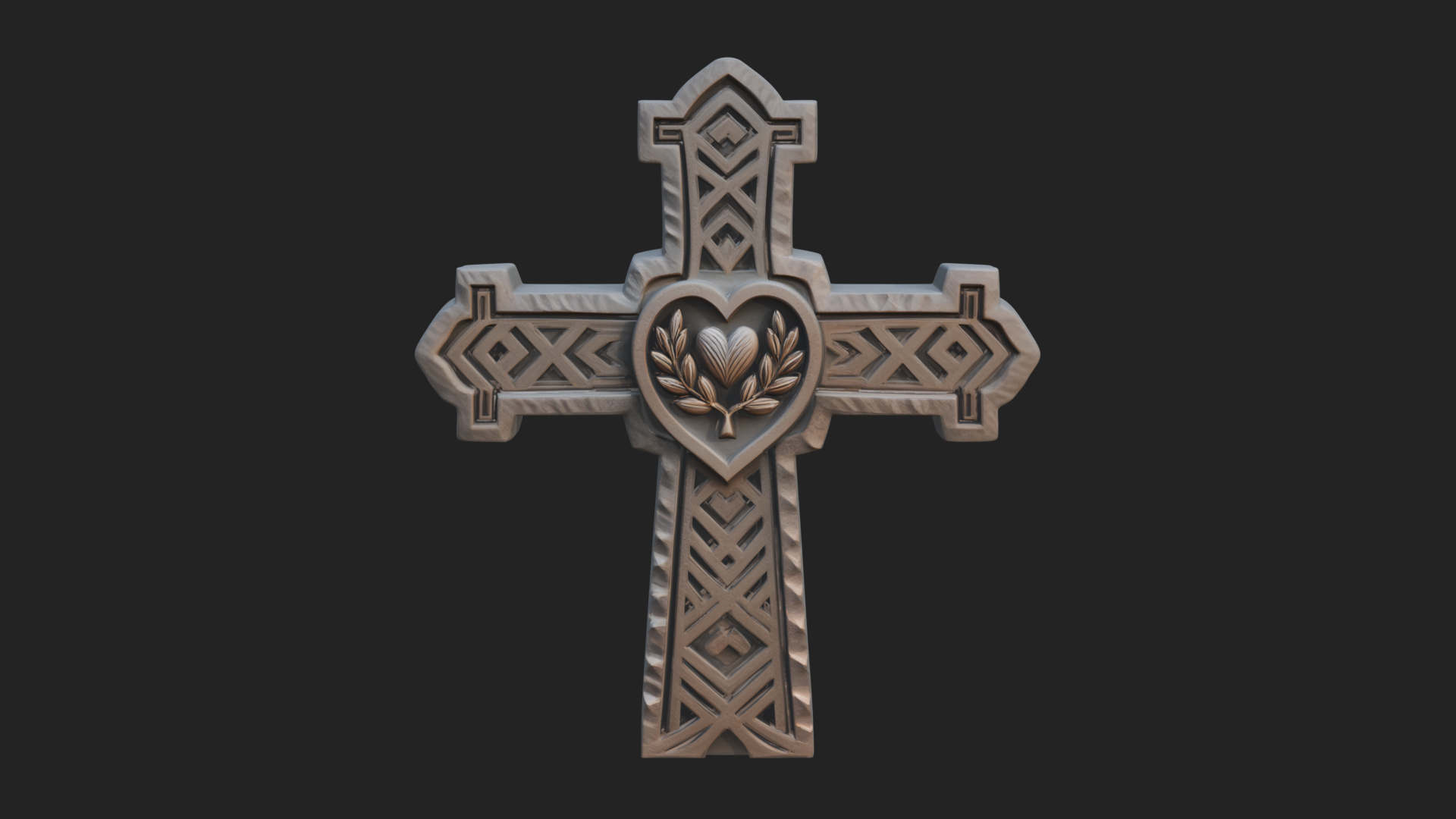 Carved Relief Wall Cross Design 510 3D Print Model 3D Model