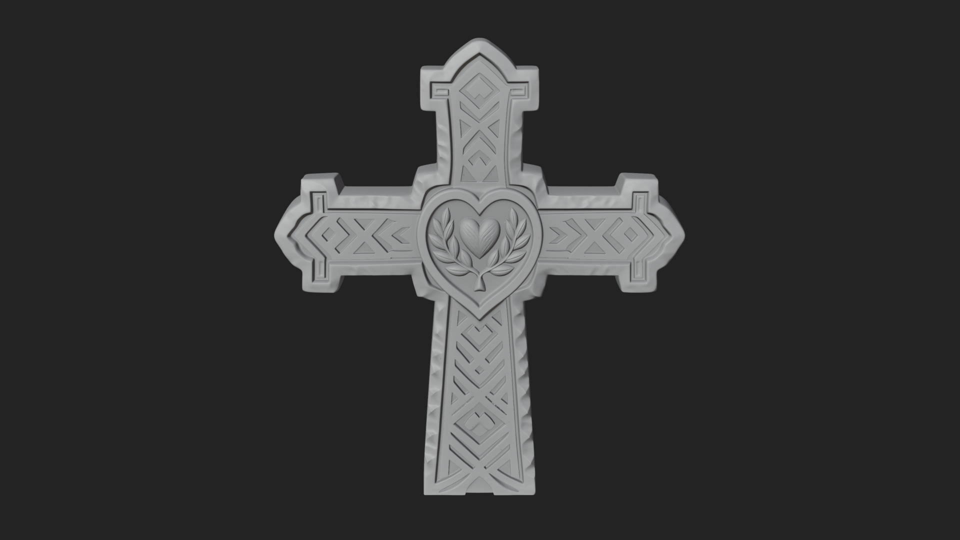 Carved Relief Wall Cross Design 510 3D Print Model 3D Model