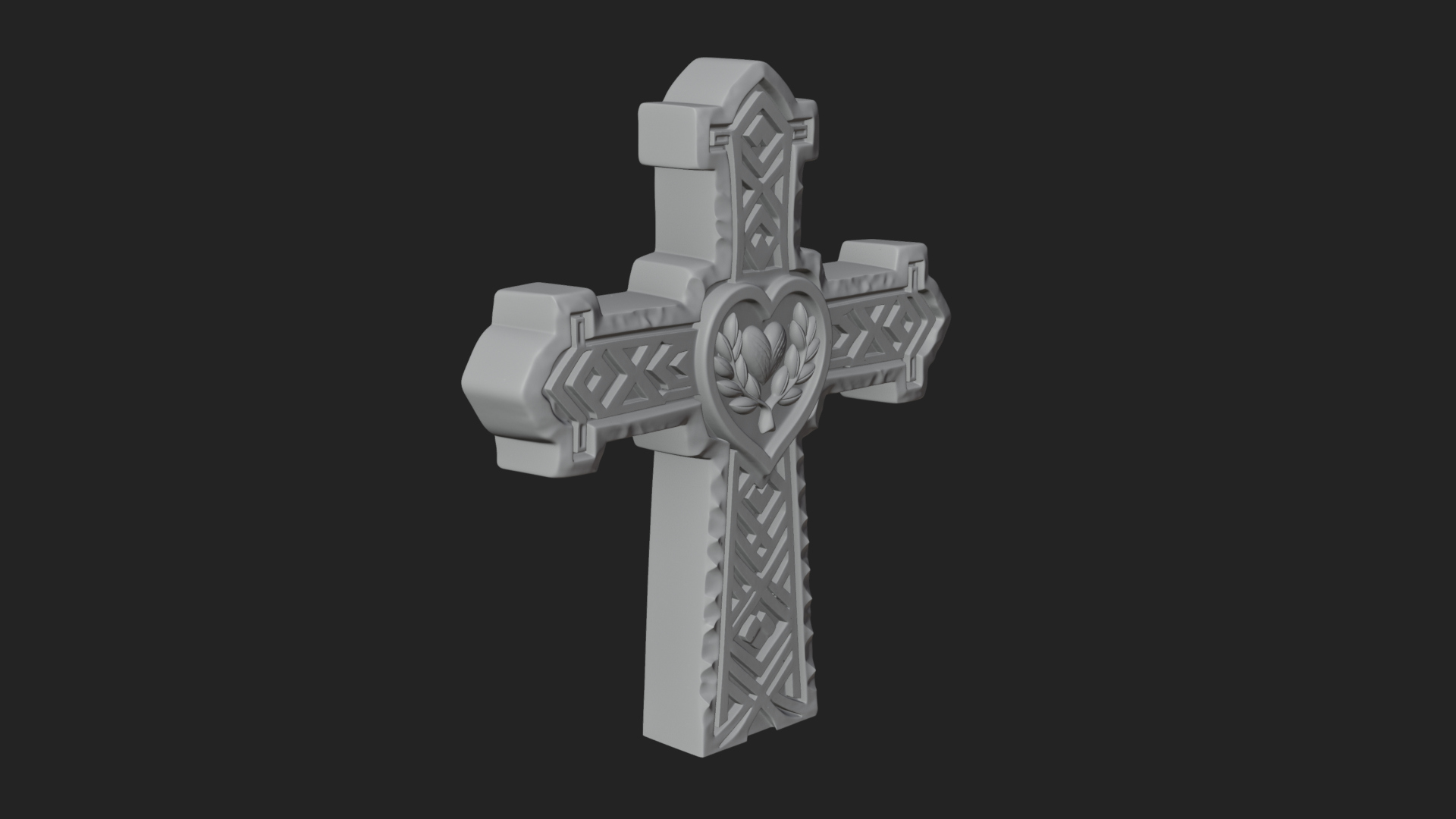 Carved Relief Wall Cross Design 510 3D Print Model 3D Model