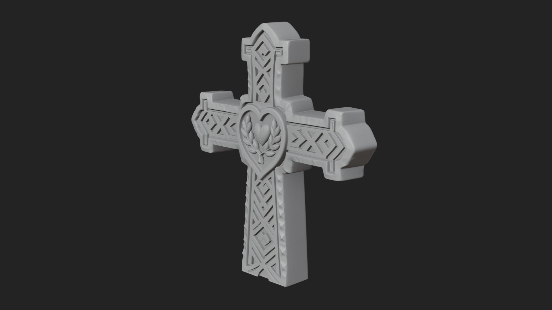 Carved Relief Wall Cross Design 510 3D Print Model 3D Model