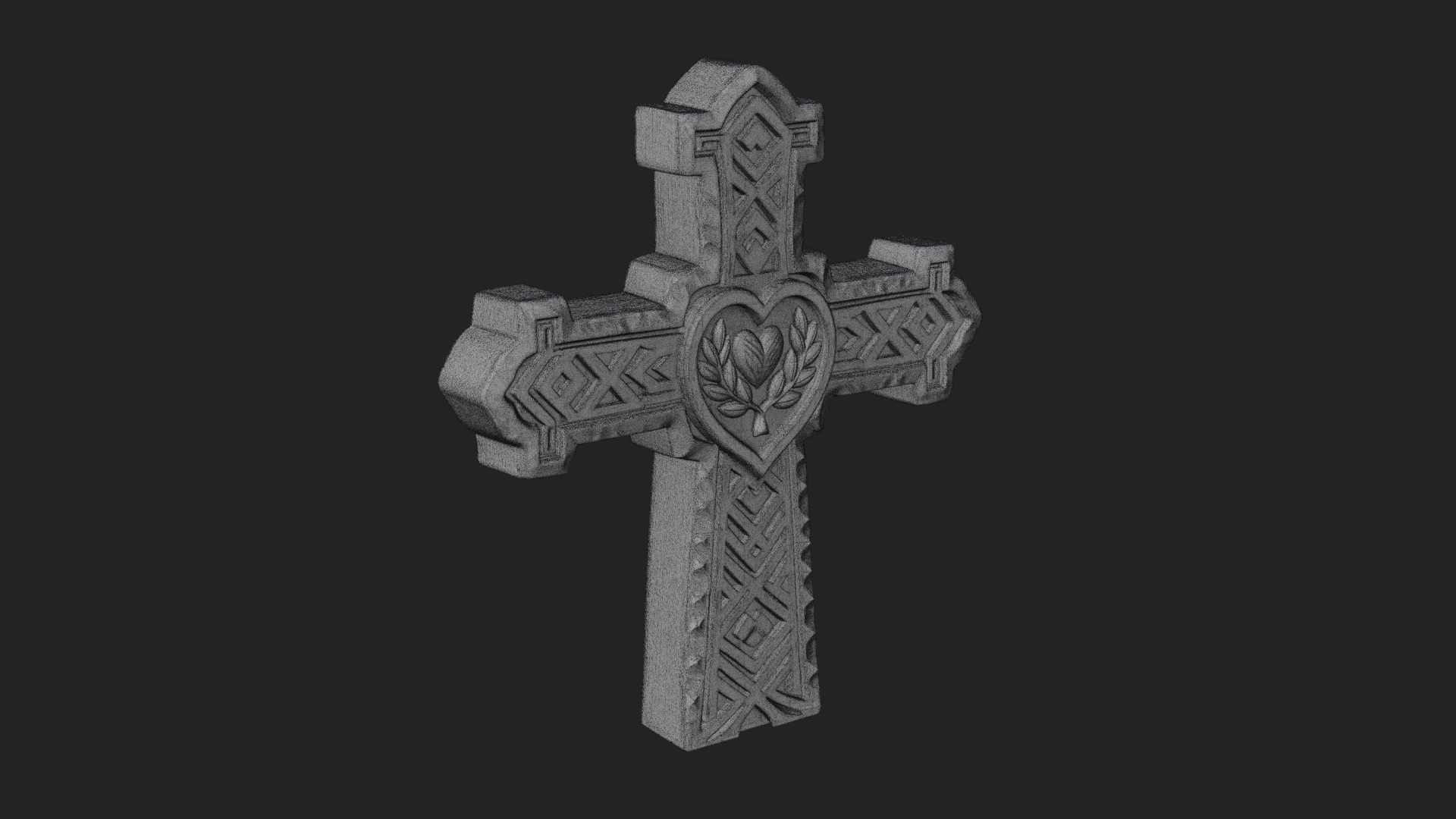Carved Relief Wall Cross Design 510 3D Print Model 3D Model