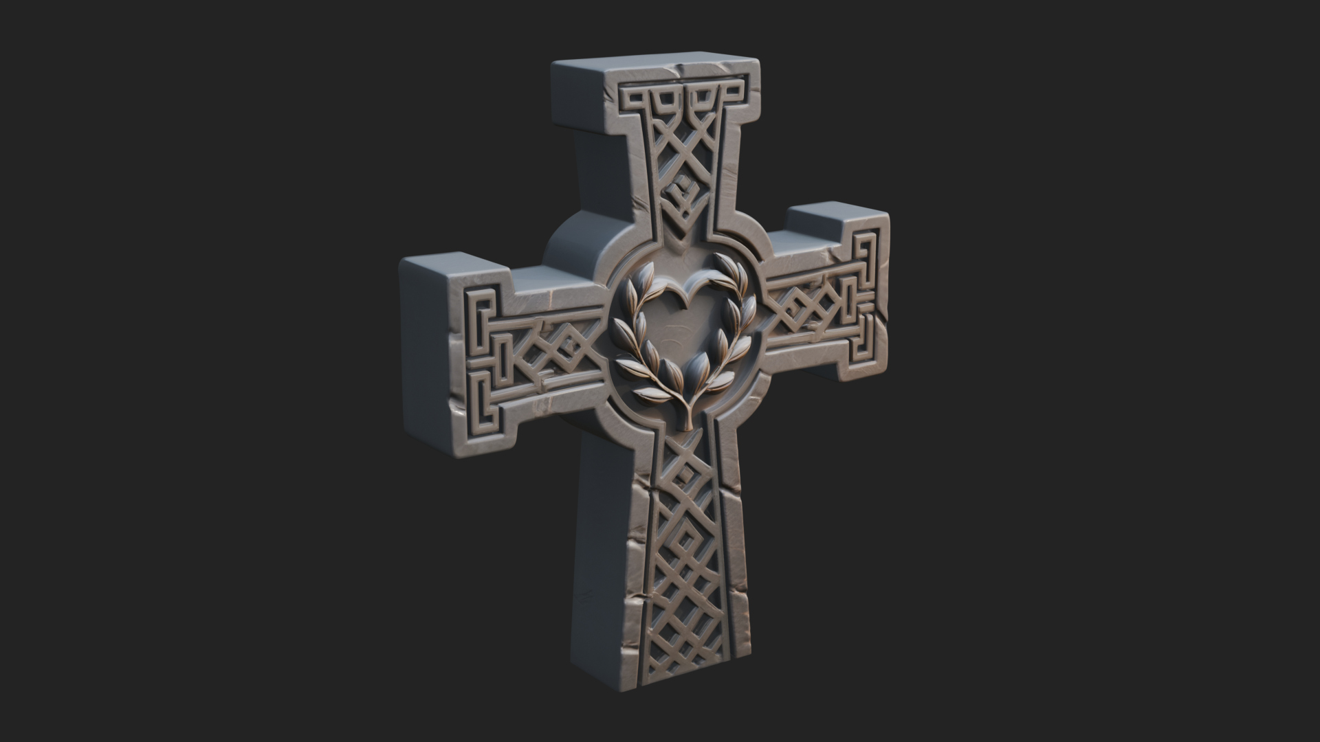 Carved Relief Wall Cross Design 511 3D Print Model 3D Model