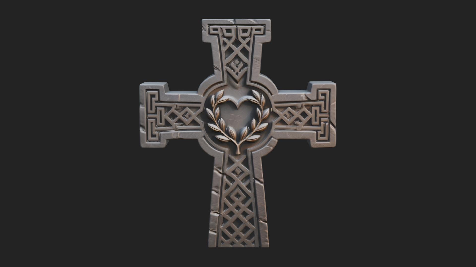 Carved Relief Wall Cross Design 511 3D Print Model 3D Model