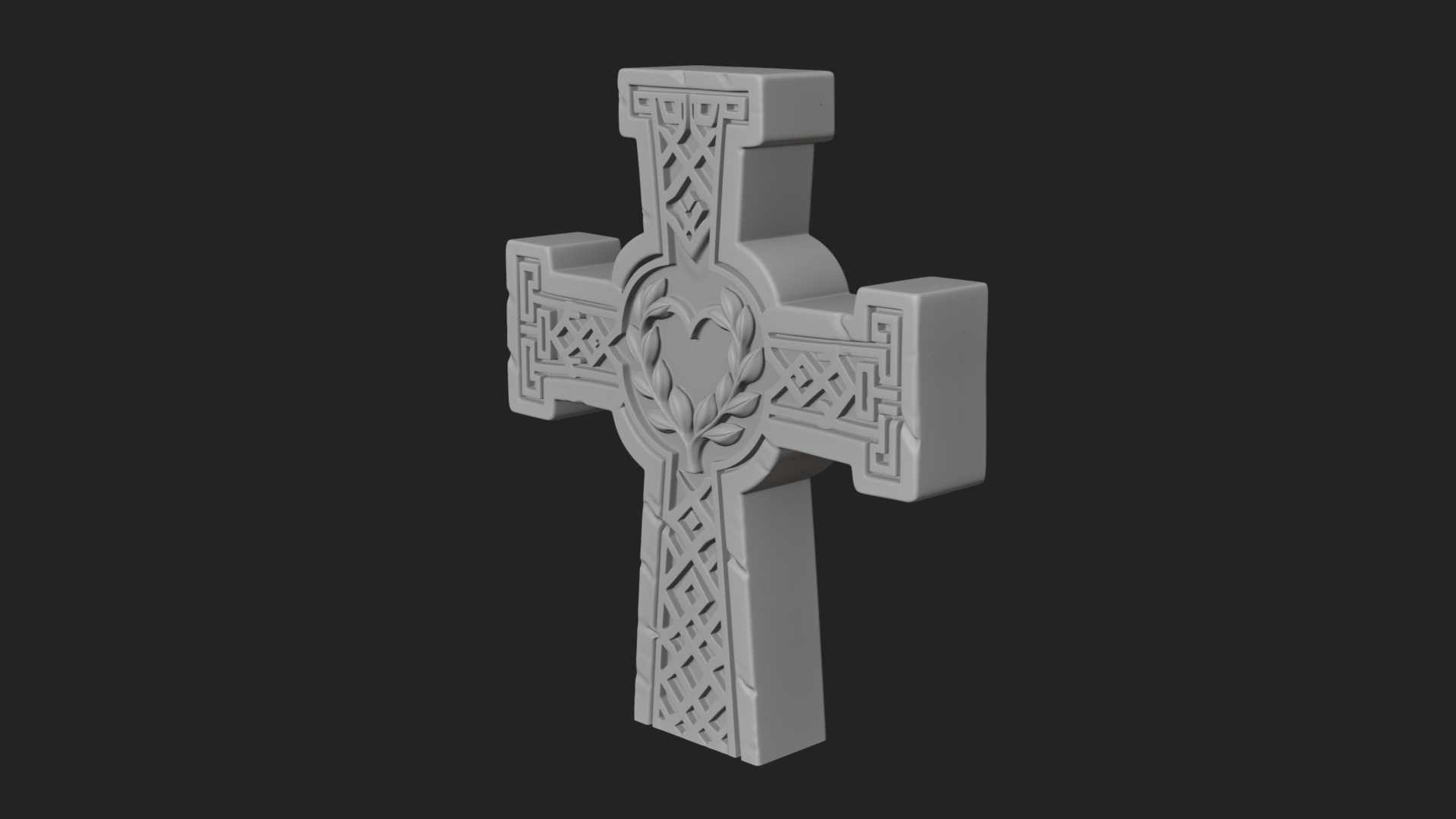 Carved Relief Wall Cross Design 511 3D Print Model 3D Model