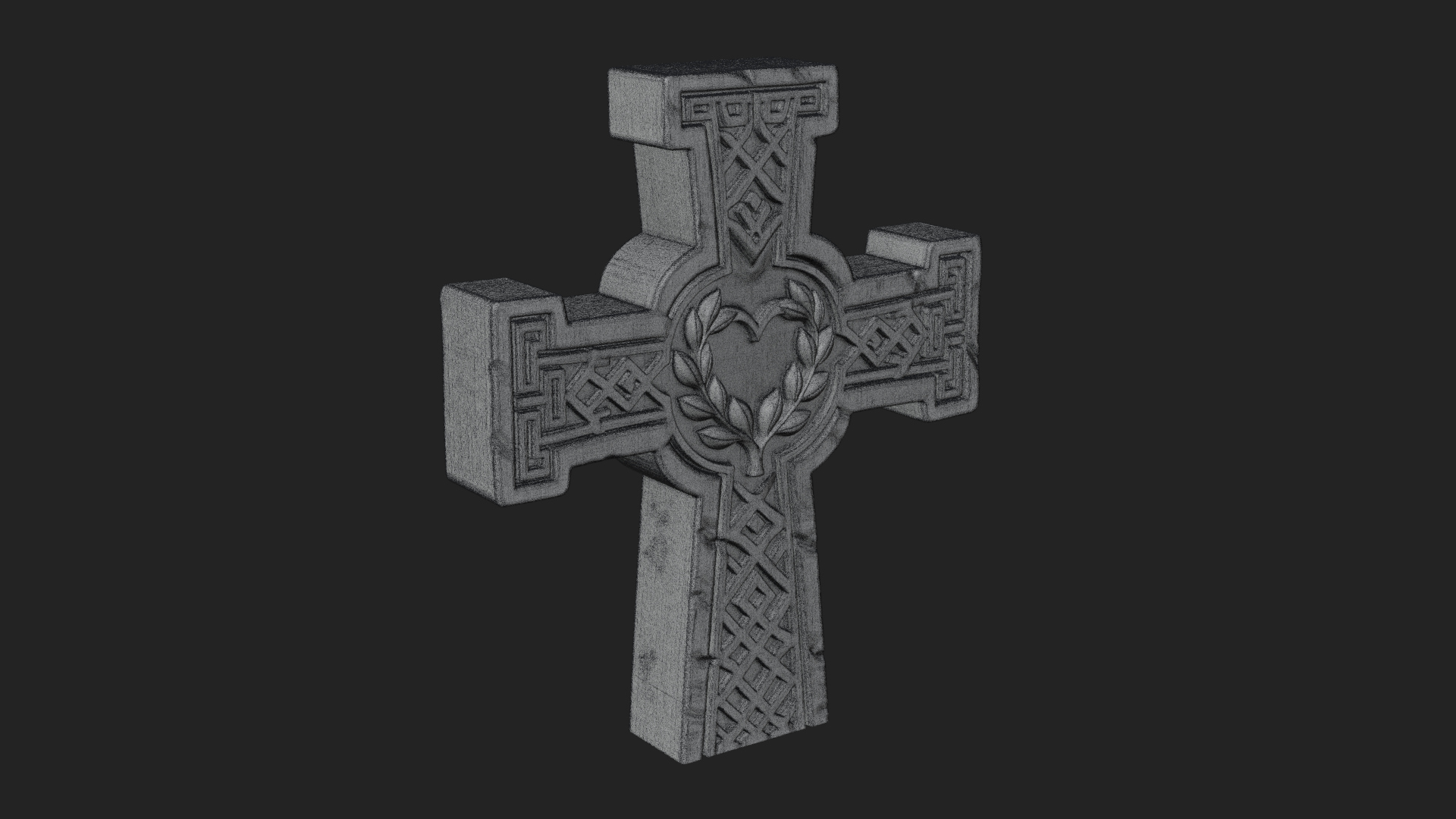 Carved Relief Wall Cross Design 511 3D Print Model 3D Model