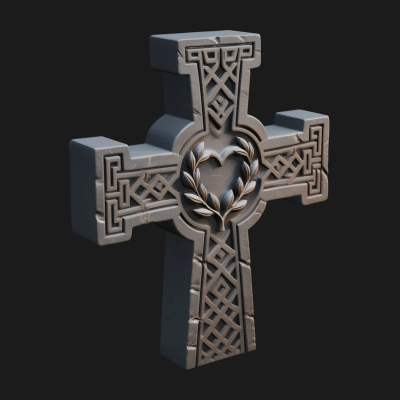 Carved Relief Wall Cross Design 511 3D Print Model