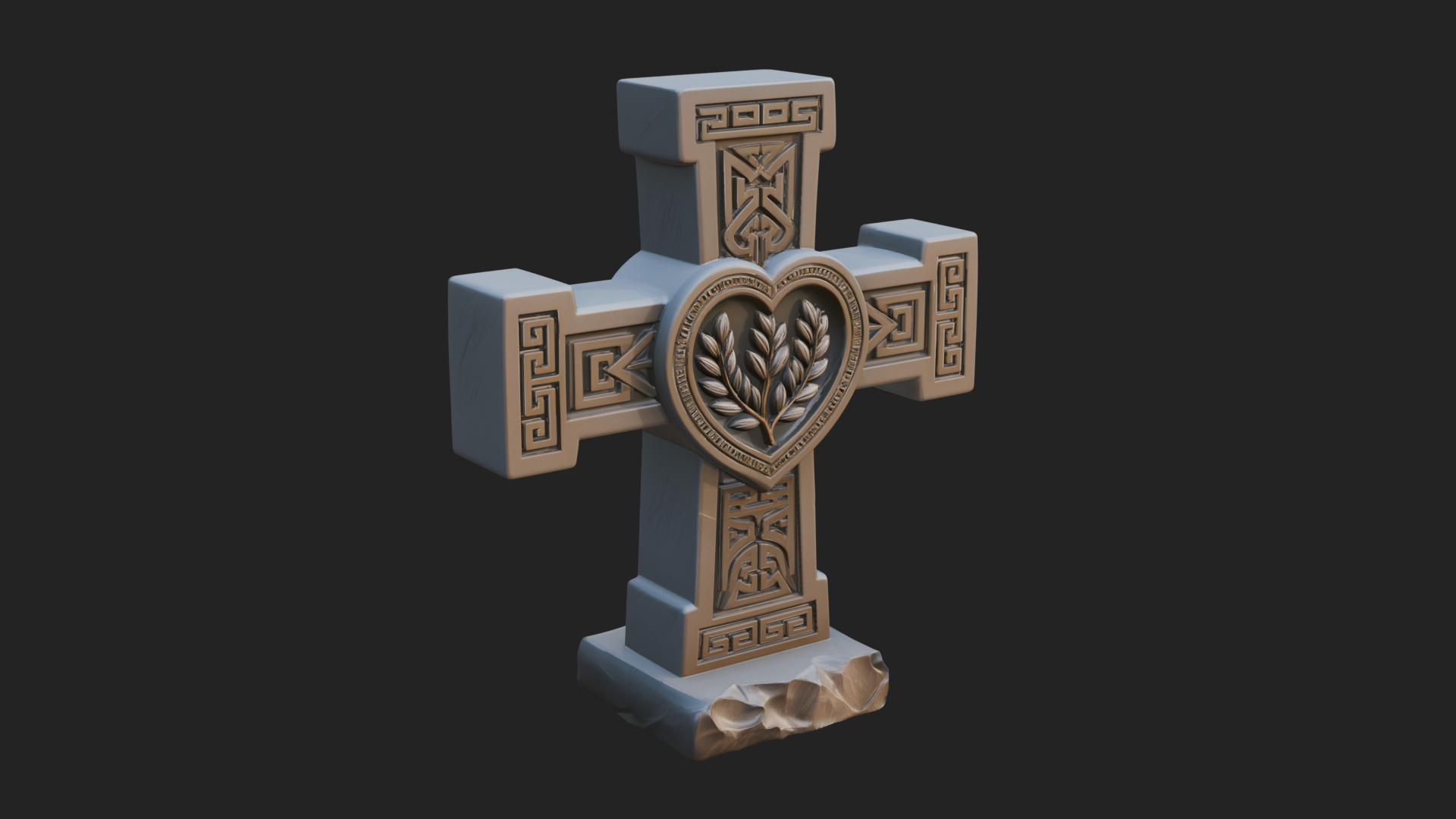Carved Relief Wall Cross Design 512 3D Print Model 3D Model