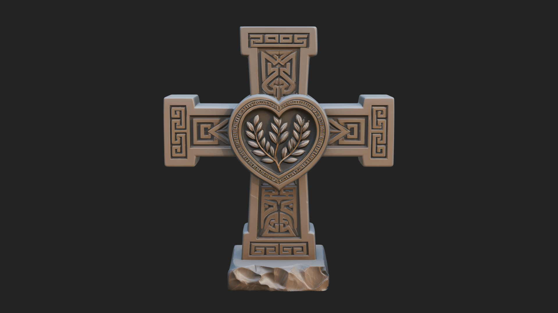 Carved Relief Wall Cross Design 512 3D Print Model 3D Model