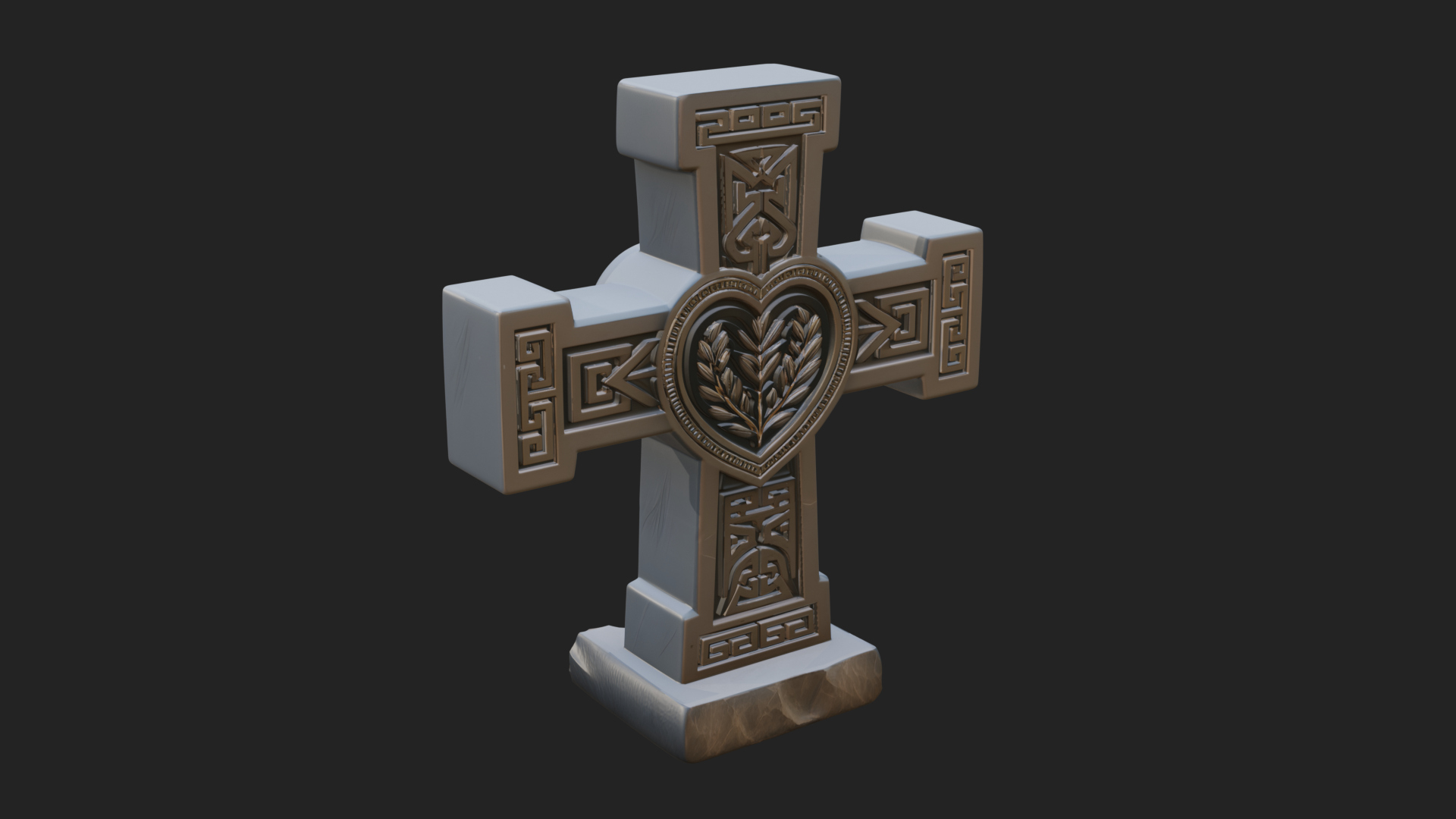 Carved Relief Wall Cross Design 512 3D Print Model 3D Model