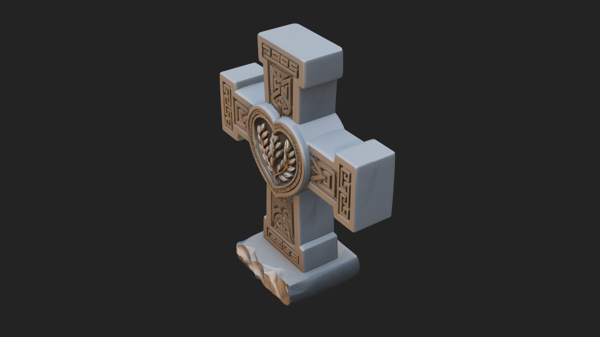 Carved Relief Wall Cross Design 512 3D Print Model 3D Model