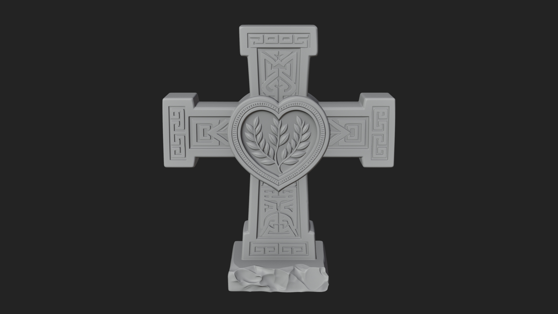 Carved Relief Wall Cross Design 512 3D Print Model 3D Model