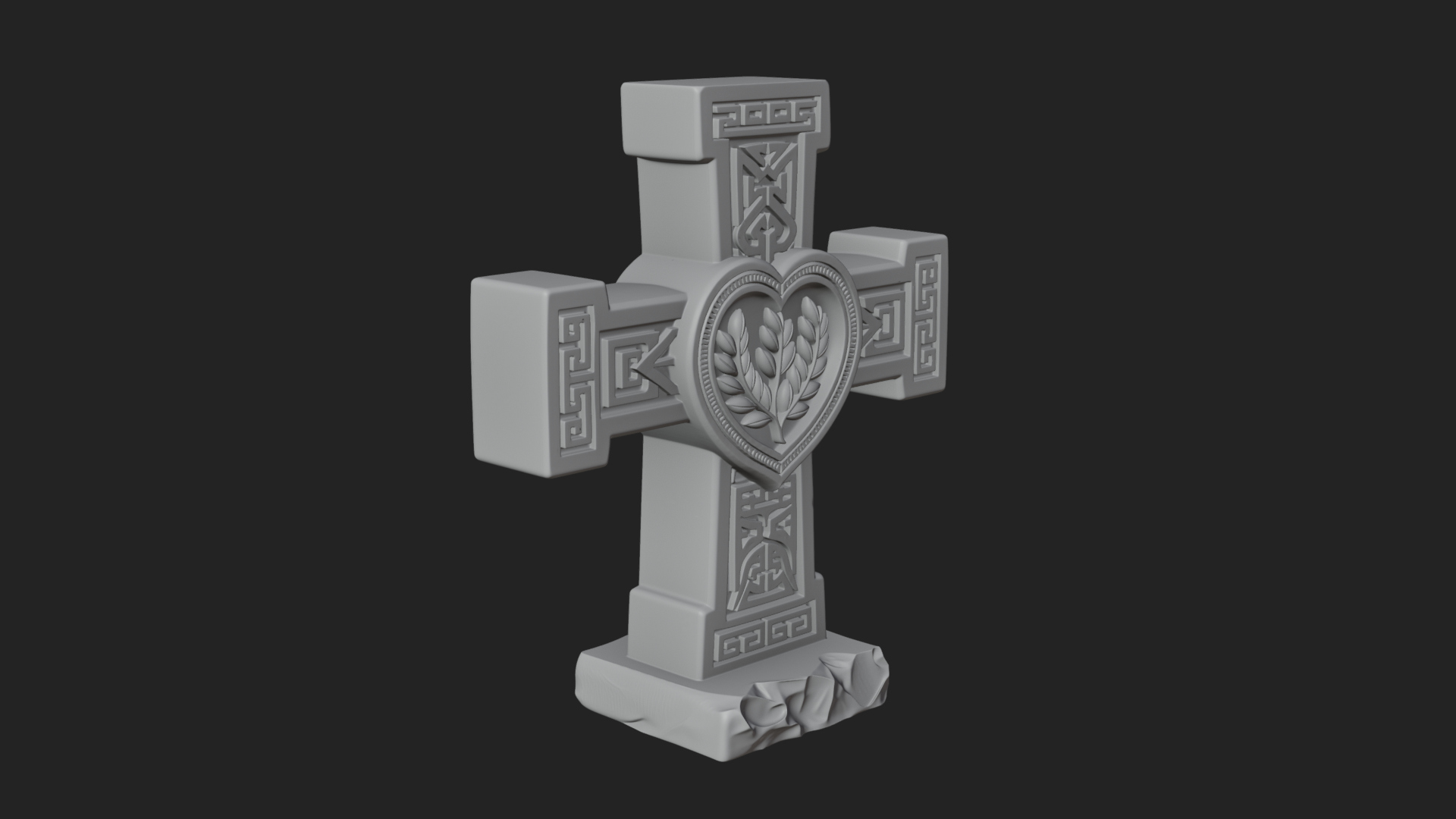 Carved Relief Wall Cross Design 512 3D Print Model 3D Model