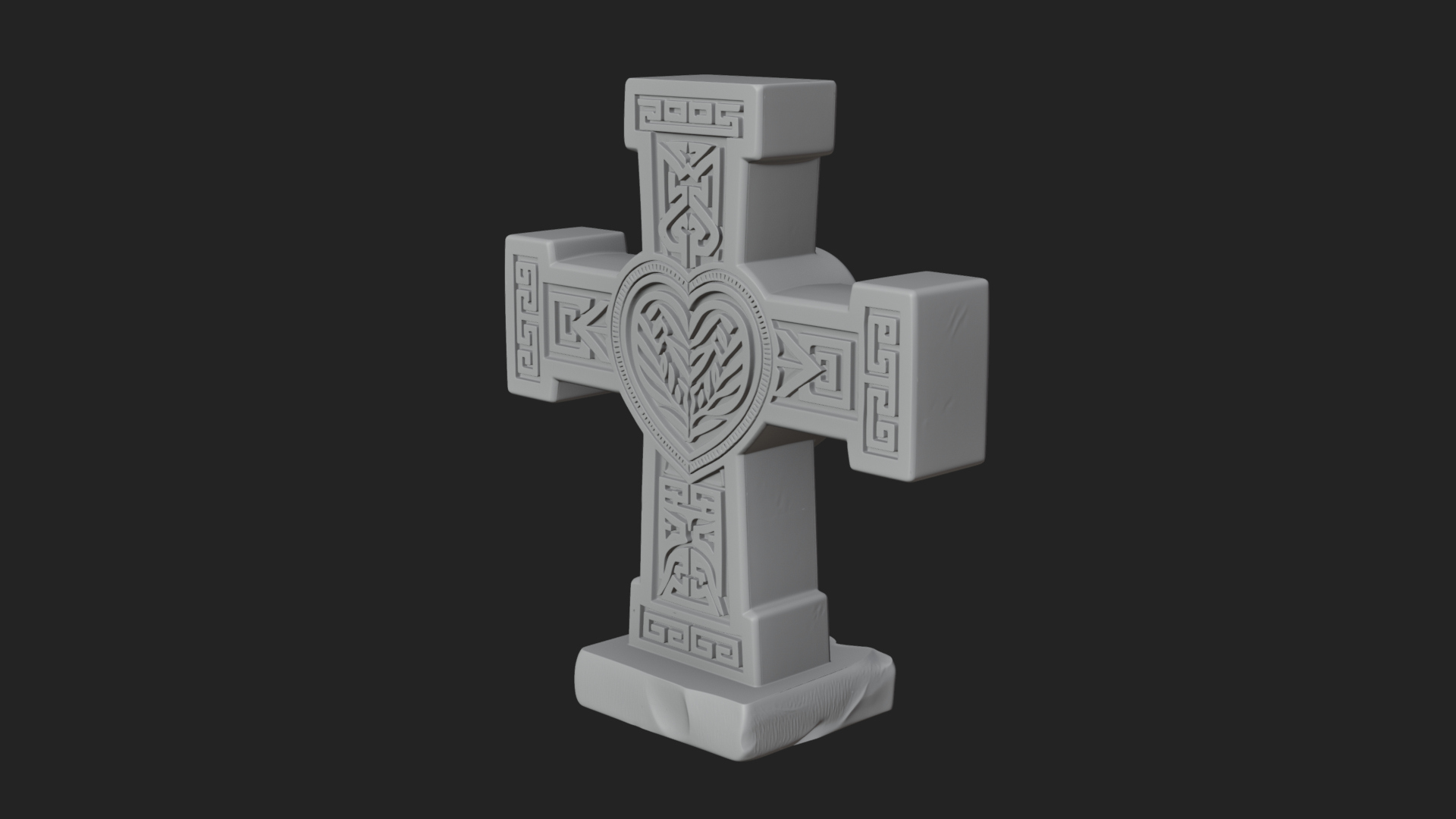 Carved Relief Wall Cross Design 512 3D Print Model 3D Model