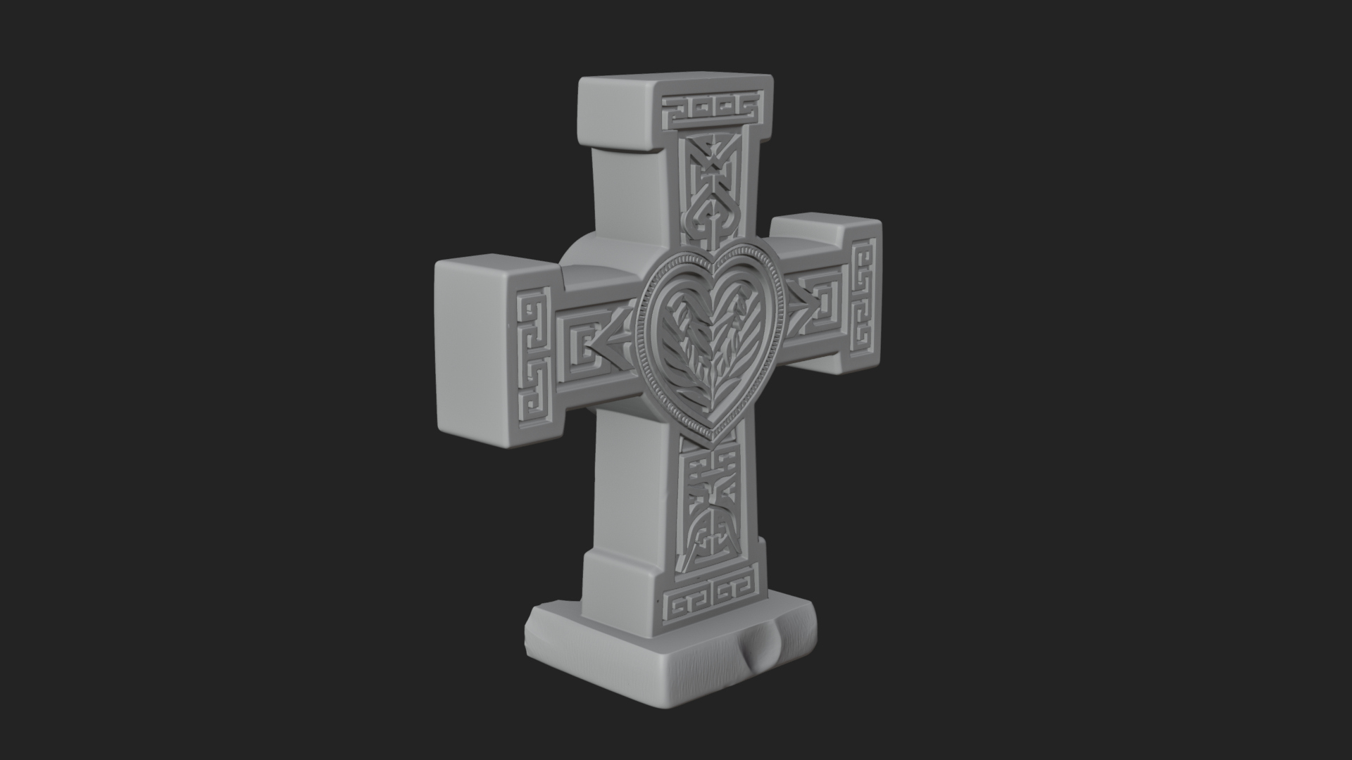 Carved Relief Wall Cross Design 512 3D Print Model 3D Model