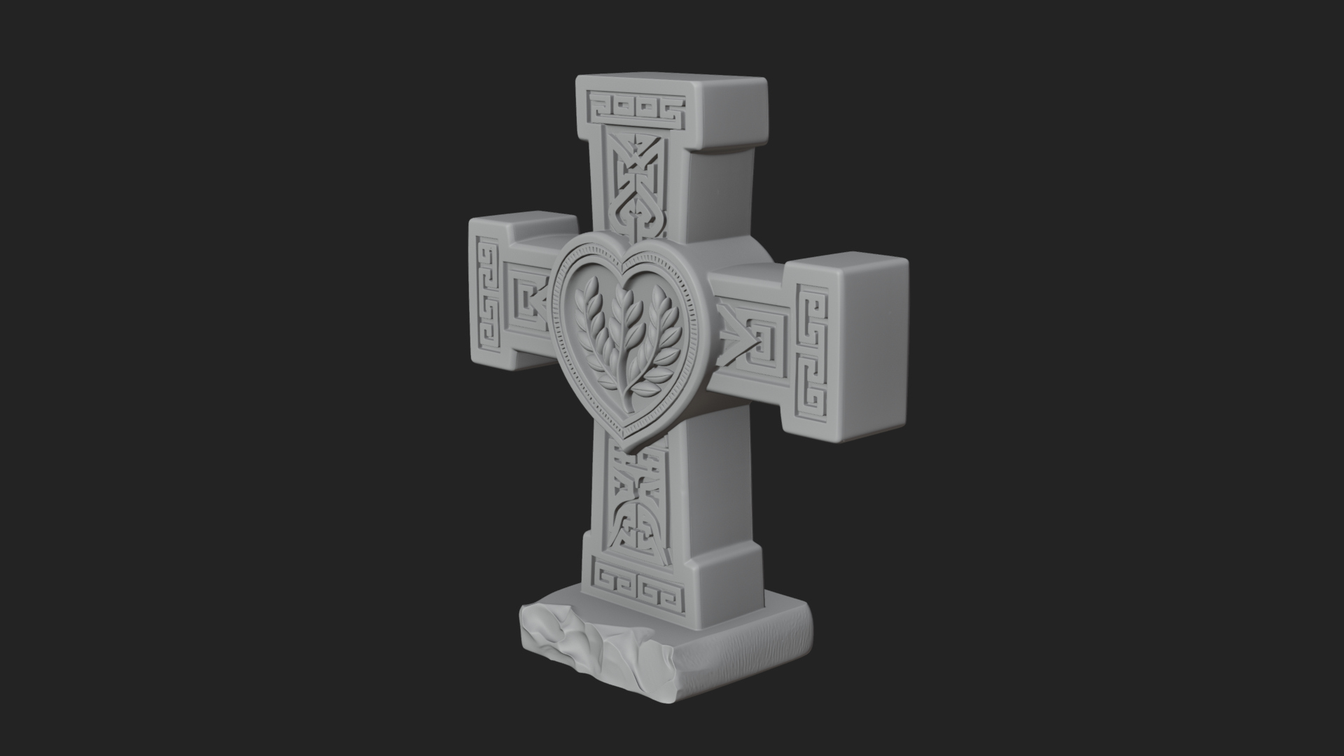 Carved Relief Wall Cross Design 512 3D Print Model 3D Model