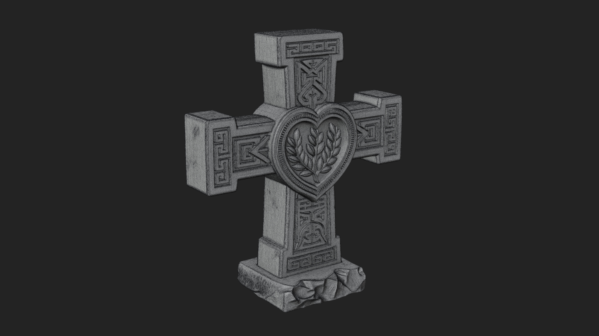 Carved Relief Wall Cross Design 512 3D Print Model 3D Model