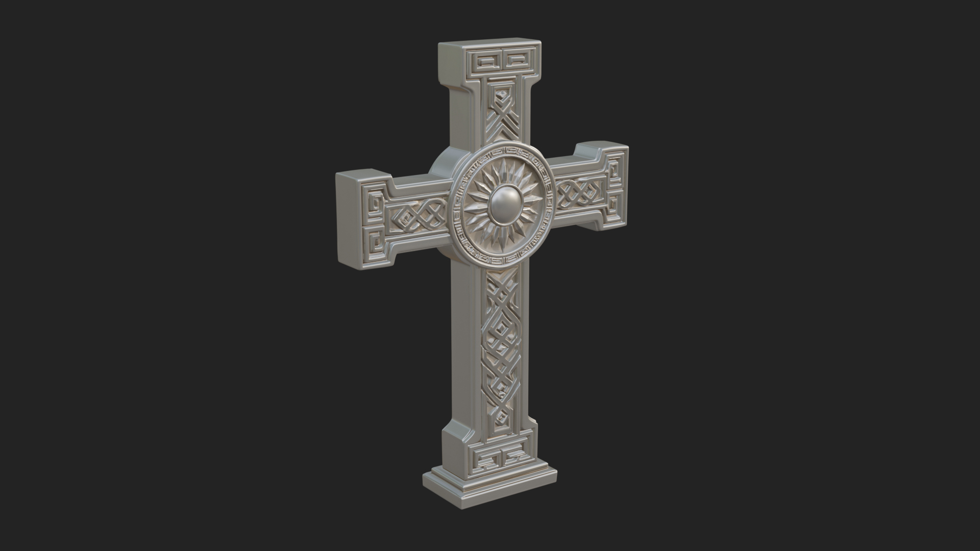 Carved Relief Wall Cross Design 513 3D Print Model 3D Model