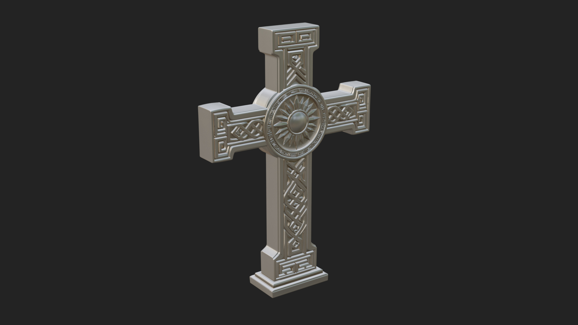 Carved Relief Wall Cross Design 513 3D Print Model 3D Model
