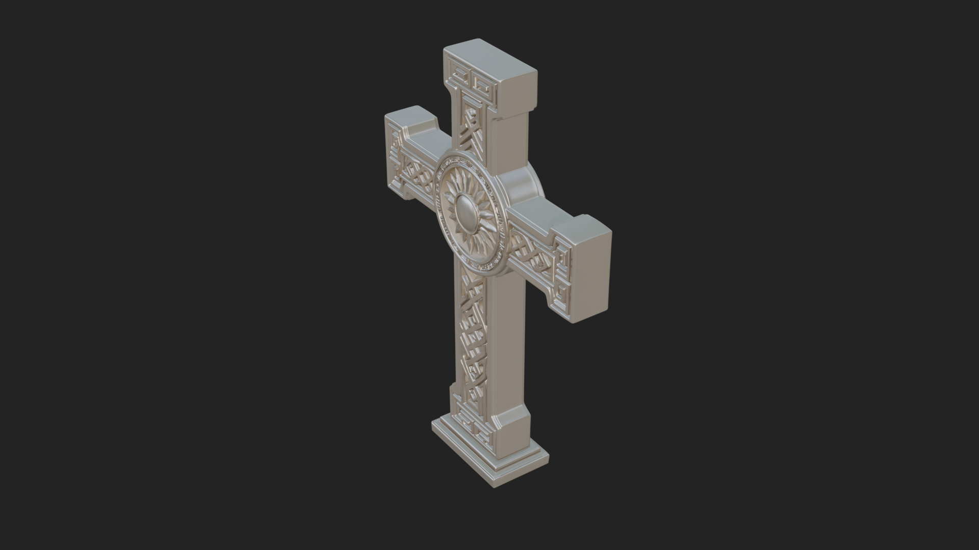 Carved Relief Wall Cross Design 513 3D Print Model 3D Model